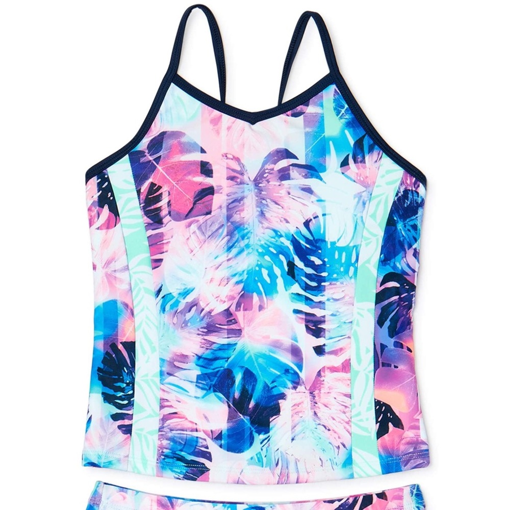 Wonder Nation Girls Lined Tankini Swimsuit Size XXL (18) NEW